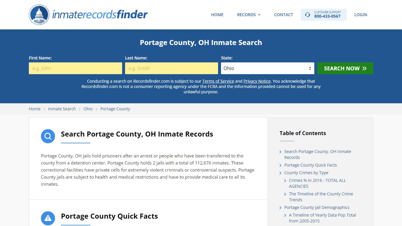 Portage County, OH Inmate Lookup & Jail Records Online - Recordsfinder.com